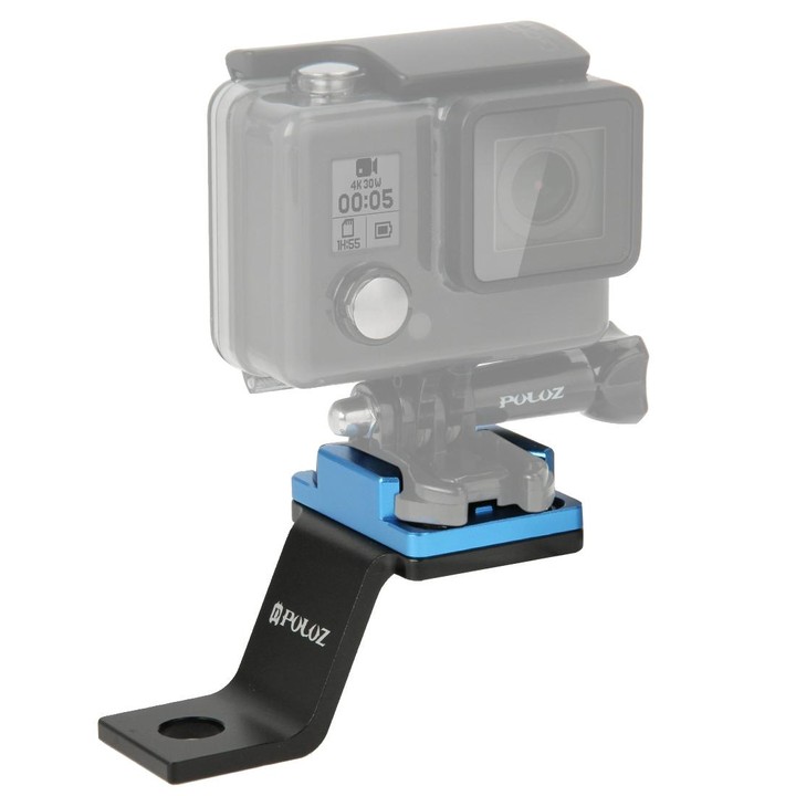 PULUZ Fixed Metal Motorcycle Holder Mount for GoPro, Insta360, DJI and Other Action Cameras(Blue)