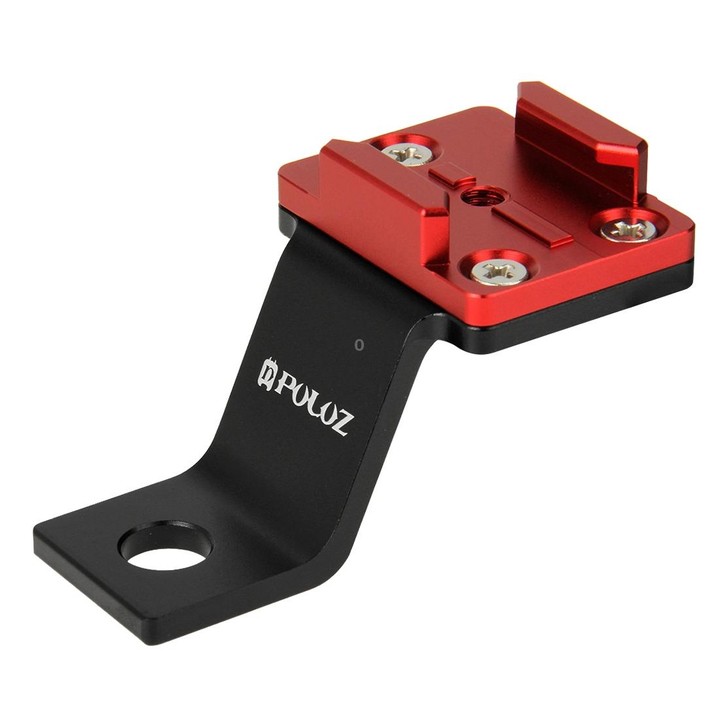 PULUZ Fixed Metal Motorcycle Holder Mount for GoPro, Insta360, DJI and Other Action Cameras(Red)