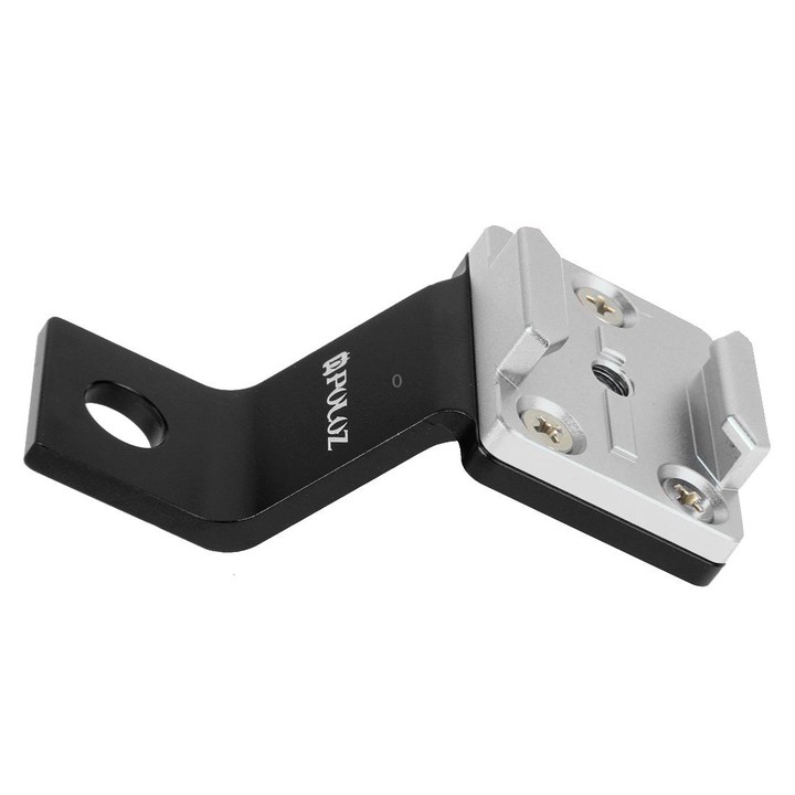 PULUZ Fixed Metal Motorcycle Holder Mount for GoPro, Insta360, DJI and Other Action Cameras(Silver)