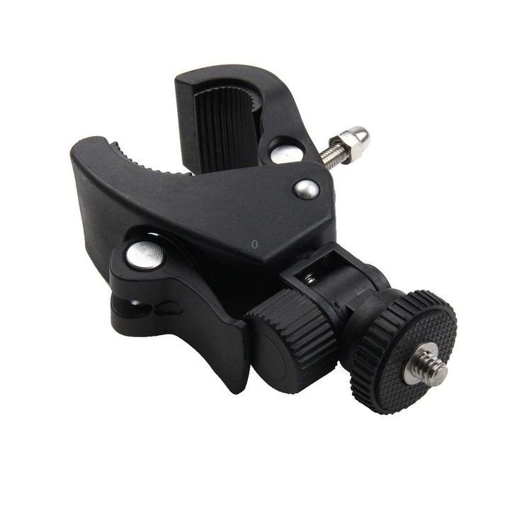 PULUZ Motorcycle Bicycle Handlebar Holder with Tripod Mount & Screw for GoPro, Insta360, DJI and Other Action Cameras(Black)