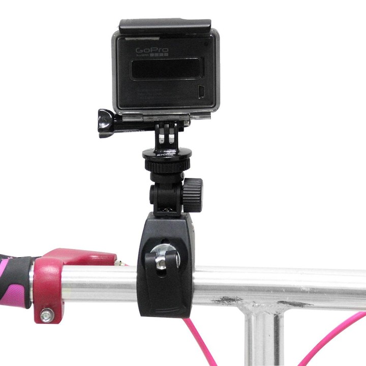PULUZ Motorcycle Bicycle Handlebar Holder with Tripod Mount & Screw for GoPro, Insta360, DJI and Other Action Cameras(Black)