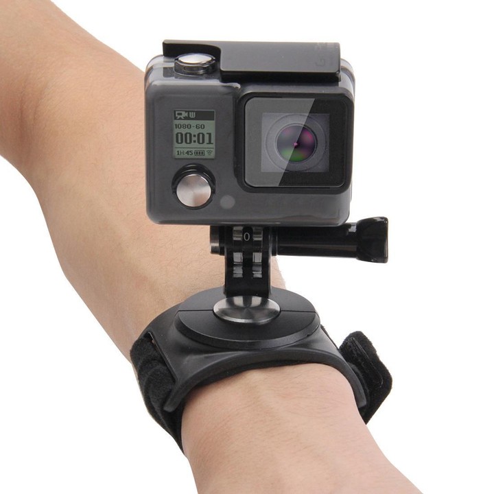PULUZ 3 in 1 Hand Wrist Arm Leg Straps 360-degree Rotation Mount for GoPro, Insta360, DJI and Other Action Cameras(Black)