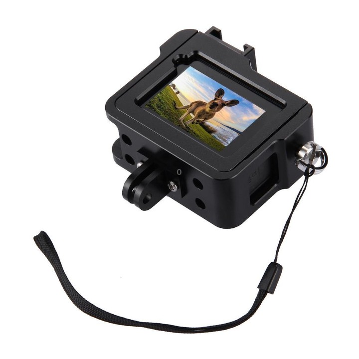 PULUZ Housing Shell CNC Aluminum Alloy Protective Cage with Insurance Frame & 52mm UV Lens for GoPro HERO(2018) /7 Black /6 /5(B