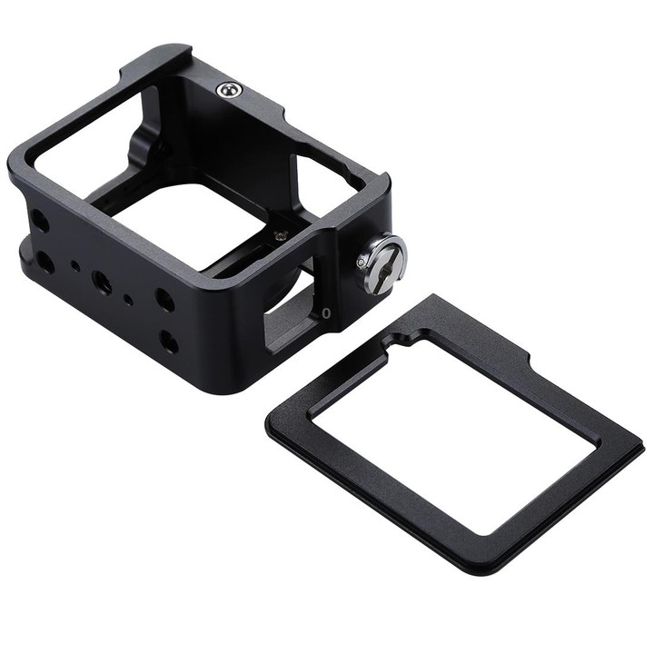 PULUZ Housing Shell CNC Aluminum Alloy Protective Cage with Insurance Frame & 52mm UV Lens for GoPro HERO(2018) /7 Black /6 /5(B