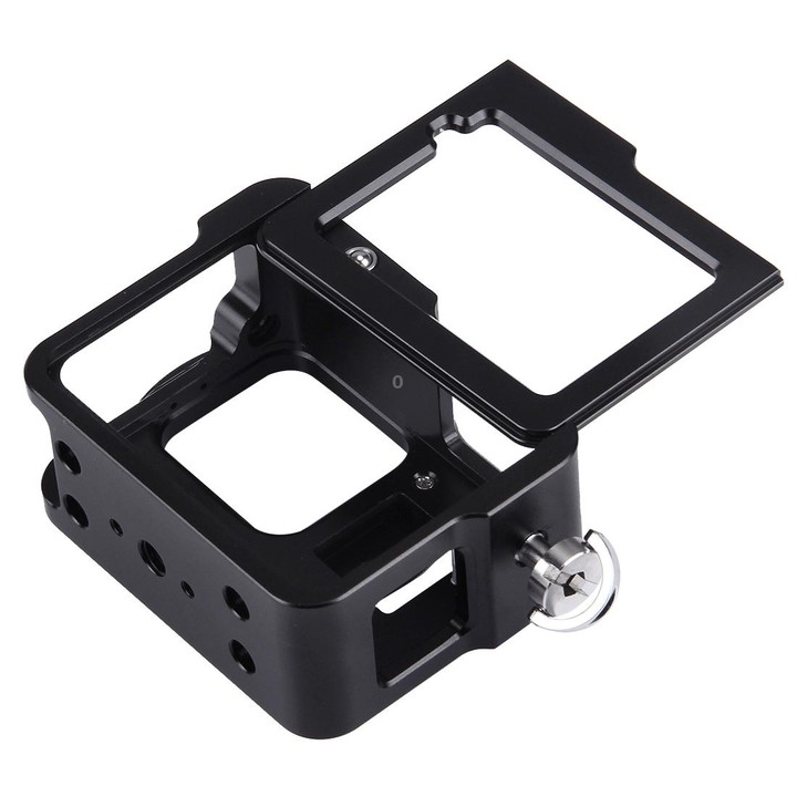 PULUZ Housing Shell CNC Aluminum Alloy Protective Cage with Insurance Frame & 52mm UV Lens for GoPro HERO(2018) /7 Black /6 /5(B