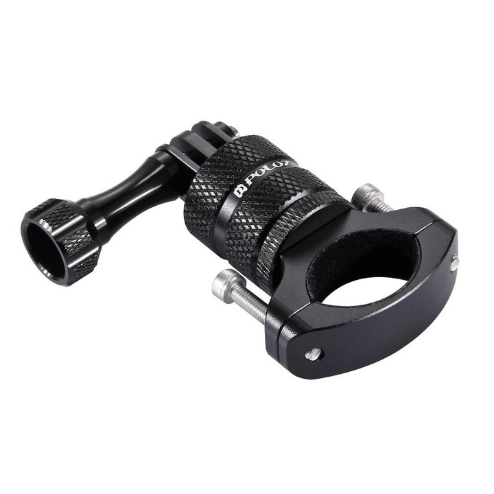 PULUZ 360 Degree Rotation Bike Aluminum Handlebar Adapter Mount with Screw for GoPro, Insta360, DJI and Other Action Cameras(Bla