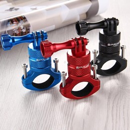 PULUZ 360 Degree Rotation Bike Aluminum Handlebar Adapter Mount with Screw for GoPro, Insta360, DJI and Other Action Cameras(Blu