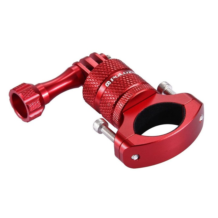 PULUZ 360 Degree Rotation Bike Aluminum Handlebar Adapter Mount with Screw for GoPro, Insta360, DJI and Other Action Cameras(Red