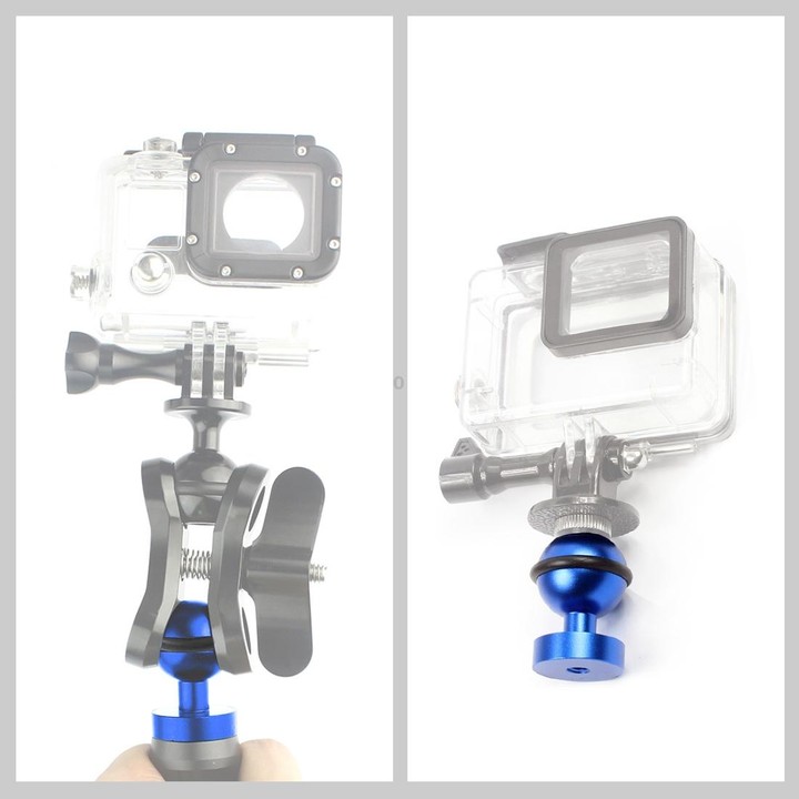 PULUZ CNC Aluminum Ball Head Adapter Mount for GoPro, Insta360, DJI and Other Action Cameras, Diameter: 2.5cm(Blue)