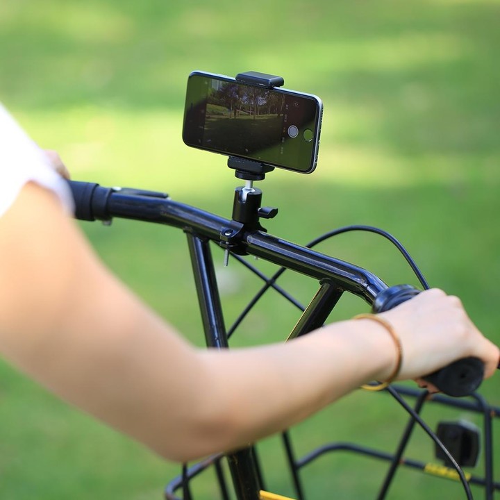 PULUZ Selfie Sticks Tripod Mount Phone Clamp with 1/4 inch Screw Hole for iPhone, Samsung, HTC, Sony, LG and other Smartphones