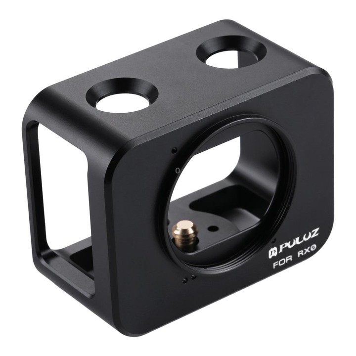 PULUZ for Sony RX0 Aluminum Alloy Protective Cage + 37mm UV Filter Lens + Lens Sunshade with Screws and Screwdrivers(Black)