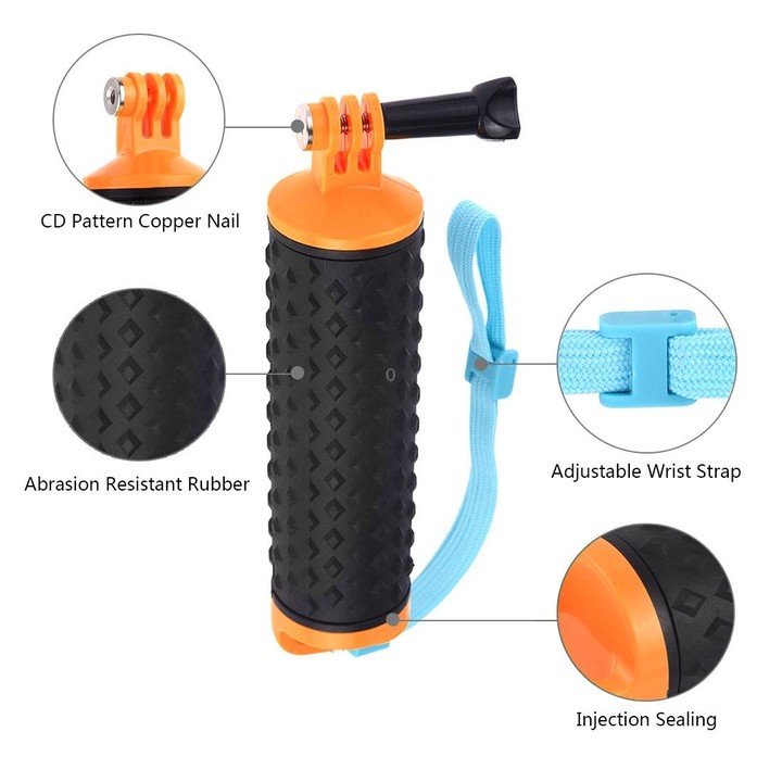 PULUZ Floating Handle Hand Grip Buoyancy Rods with Strap for GoPro HERO10 Black / HERO9 Black / HERO8 Black / HERO7 /6 /5 /5 Ses