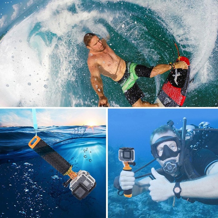 PULUZ Floating Handle Hand Grip Buoyancy Rods with Strap for GoPro HERO10 Black / HERO9 Black / HERO8 Black / HERO7 /6 /5 /5 Ses