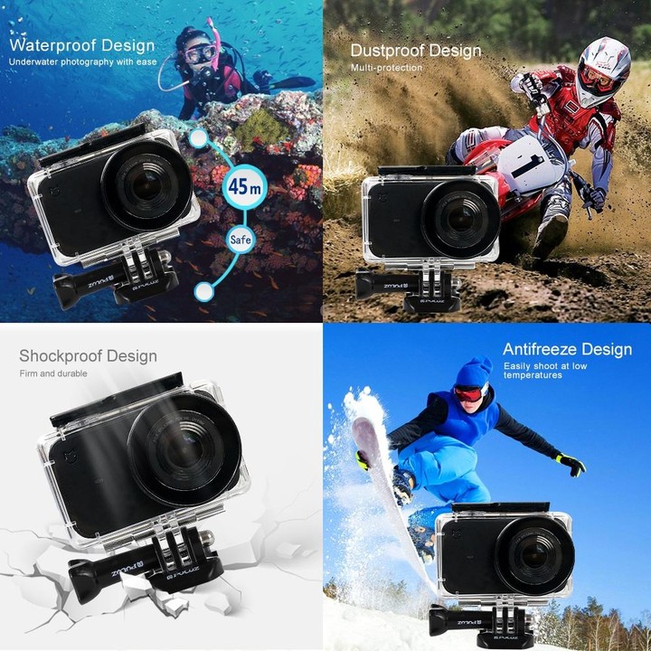PULUZ 45m Underwater Acrylic Plexiglass Waterproof Housing Diving Case for Xiaomi Mijia Small Camera, with Buckle Basic Mount &
