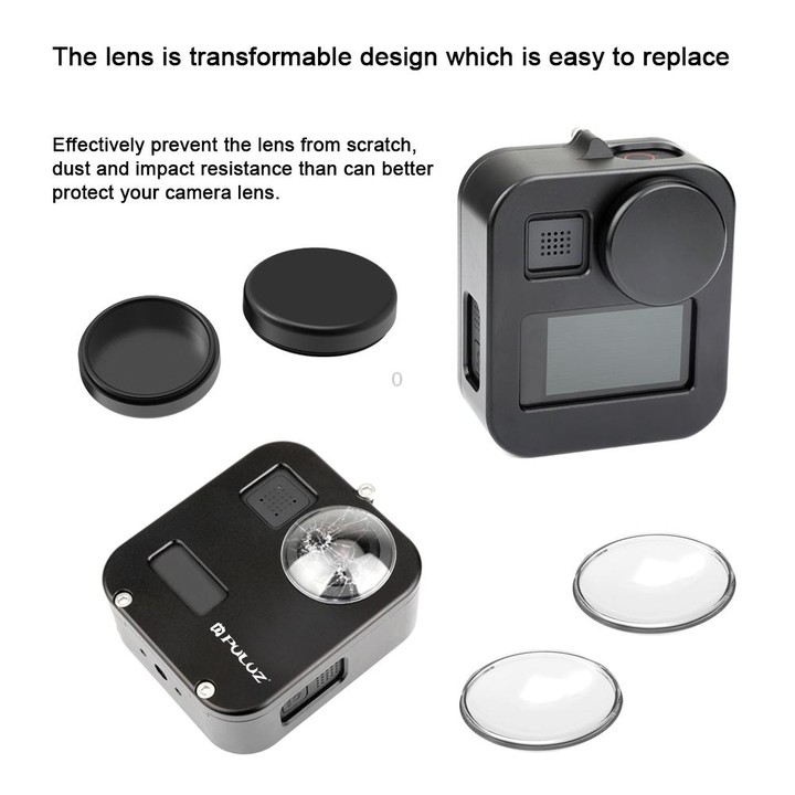 PULUZ Housing Shell CNC Aluminum Alloy Protective Cage for GoPro Max(Black)
