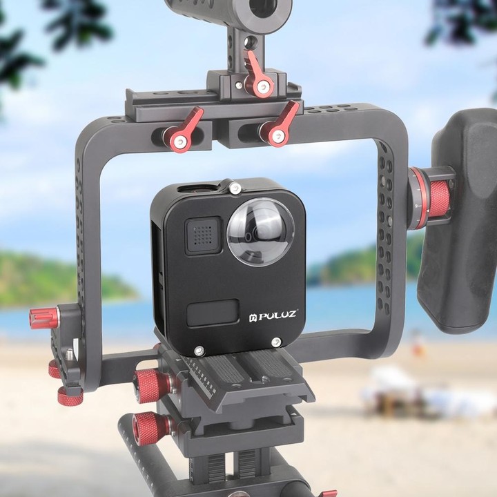 PULUZ Housing Shell CNC Aluminum Alloy Protective Cage for GoPro Max(Black)