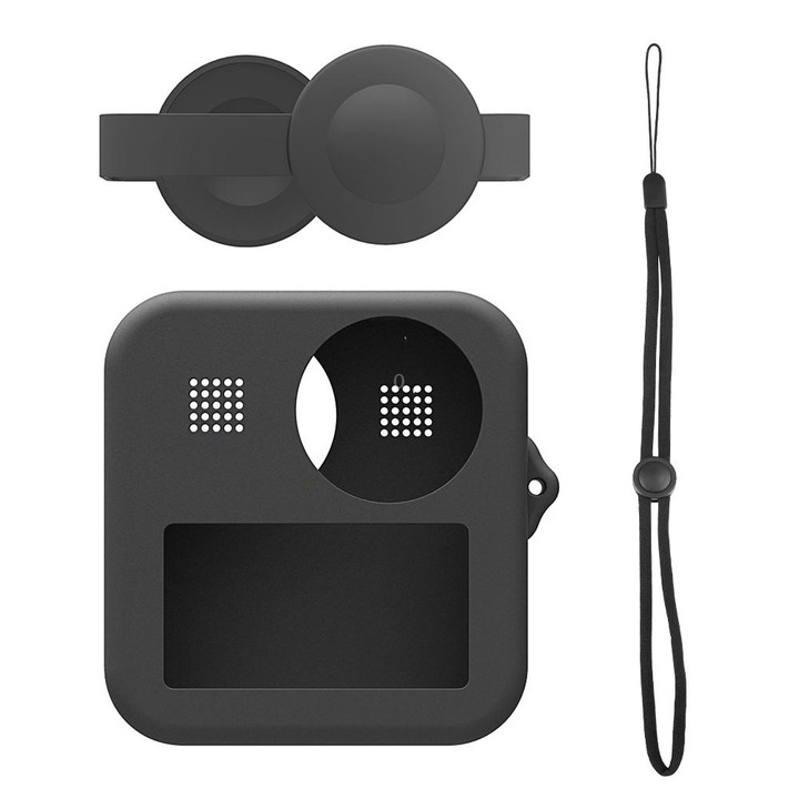 PULUZ for GoPro Max Dual Lens Caps Case + Body Silicone Protective Case(Black)