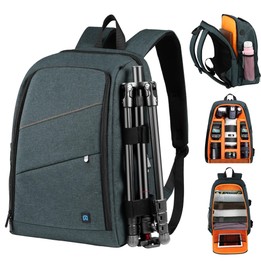 PULUZ Outdoor Portable Waterproof Scratch-proof Dual Shoulders Backpack Handheld PTZ Stabilizer Camera Bag with Rain Cover for D
