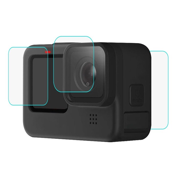 PULUZ for GoPro HERO12 Black /11 Black /10 Black /9 Black Lens + LCD Display 9H 2.5D Tempered Glass Film