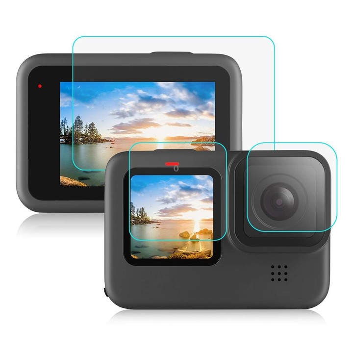 PULUZ for GoPro HERO12 Black /11 Black /10 Black /9 Black Lens + LCD Display 9H 2.5D Tempered Glass Film