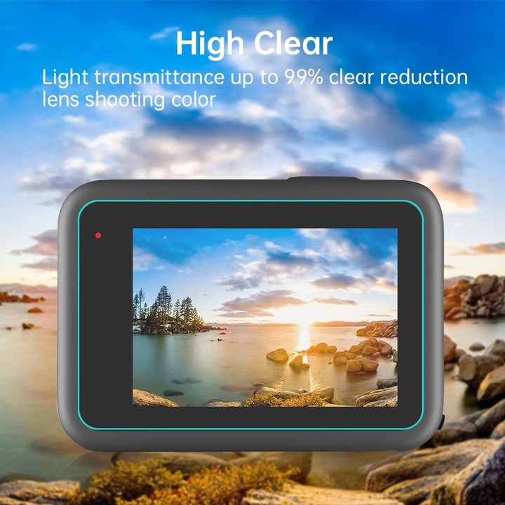 PULUZ for GoPro HERO12 Black /11 Black /10 Black /9 Black Lens + LCD Display 9H 2.5D Tempered Glass Film