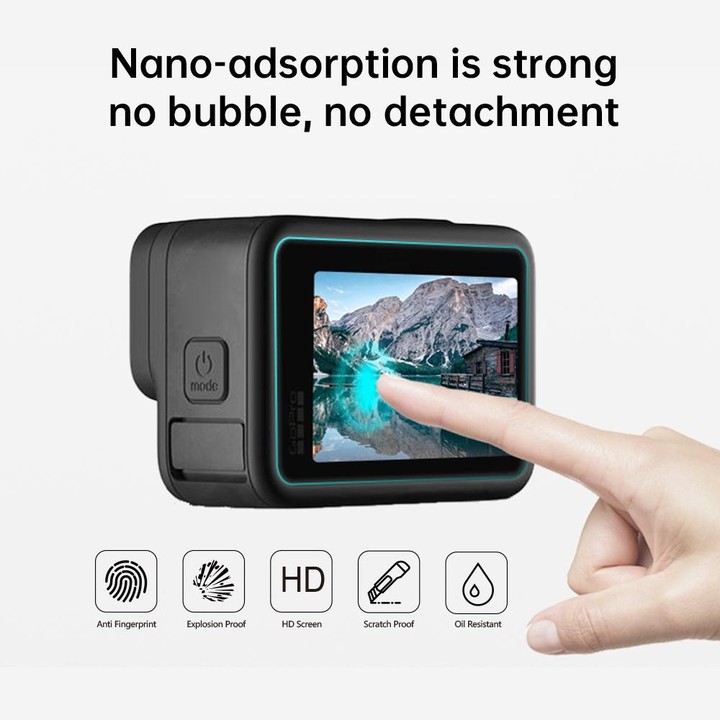 PULUZ for GoPro HERO12 Black /11 Black /10 Black /9 Black Lens + LCD Display 9H 2.5D Tempered Glass Film