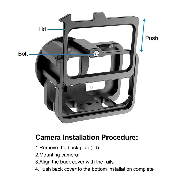 PULUZ for GoPro HERO13 Black /12 Black /11 Black /10 Black /9 Black Thicken Housing Shell CNC Aluminum Alloy Protective Cage wit