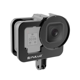 PULUZ for GoPro HERO13 Black /12 Black /11 Black /10 Black /9 Black Thicken Housing Shell CNC Aluminum Alloy Protective Cage wit