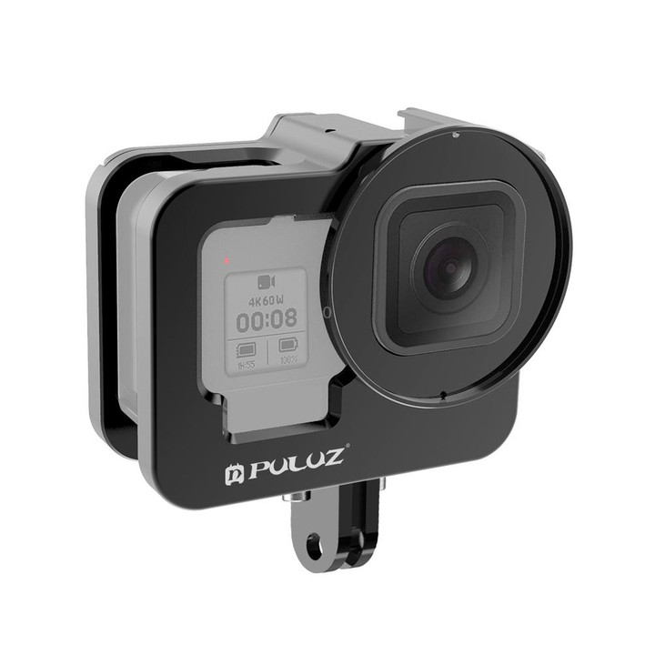 PULUZ for GoPro HERO13 Black /12 Black /11 Black /10 Black /9 Black Thicken Housing Shell CNC Aluminum Alloy Protective Cage wit