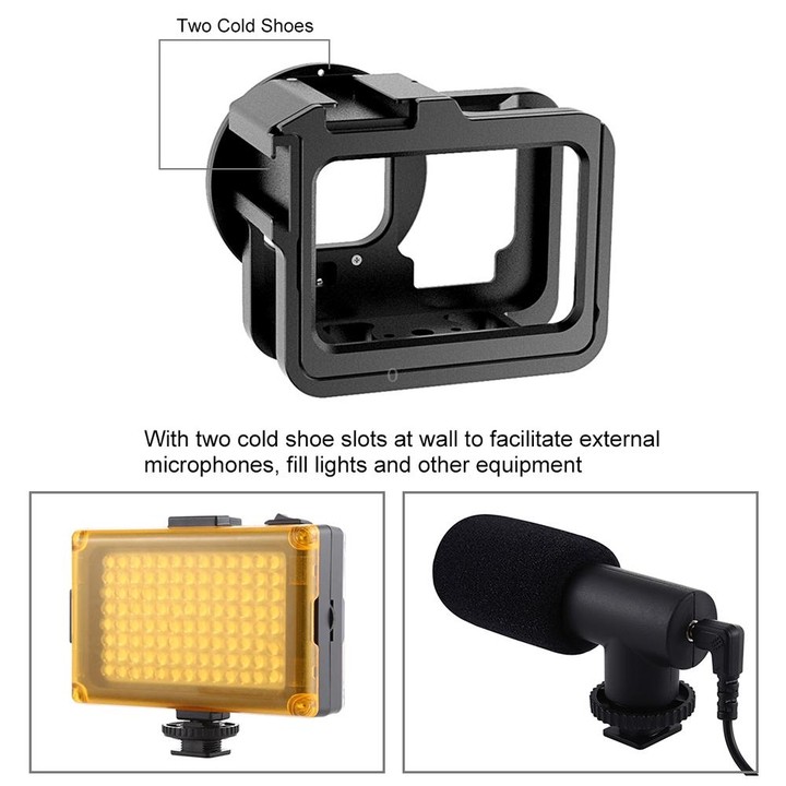 PULUZ for GoPro HERO13 Black /12 Black /11 Black /10 Black /9 Black Thicken Housing Shell CNC Aluminum Alloy Protective Cage wit