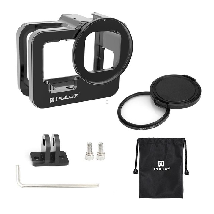 PULUZ for GoPro HERO13 Black /12 Black /11 Black /10 Black /9 Black Thicken Housing Shell CNC Aluminum Alloy Protective Cage wit