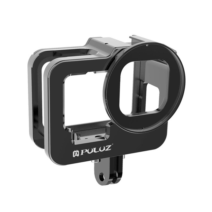 PULUZ for GoPro HERO13 Black /12 Black /11 Black /10 Black /9 Black Thicken Housing Shell CNC Aluminum Alloy Protective Cage wit