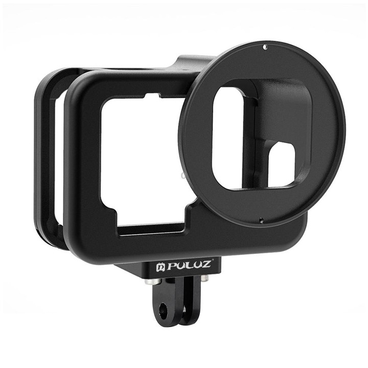 For GoPro HERO13 Black /12 Black /11 Black /10 Black /9 Black PULUZ Thin Housing Shell CNC Aluminum Alloy Protective Cage with I