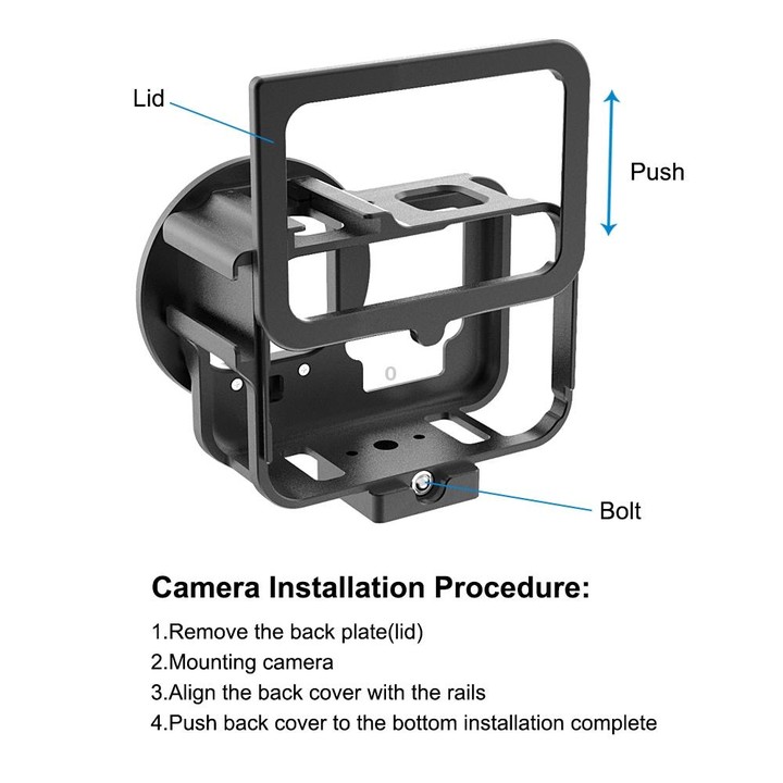 For GoPro HERO13 Black /12 Black /11 Black /10 Black /9 Black PULUZ Thin Housing Shell CNC Aluminum Alloy Protective Cage with I