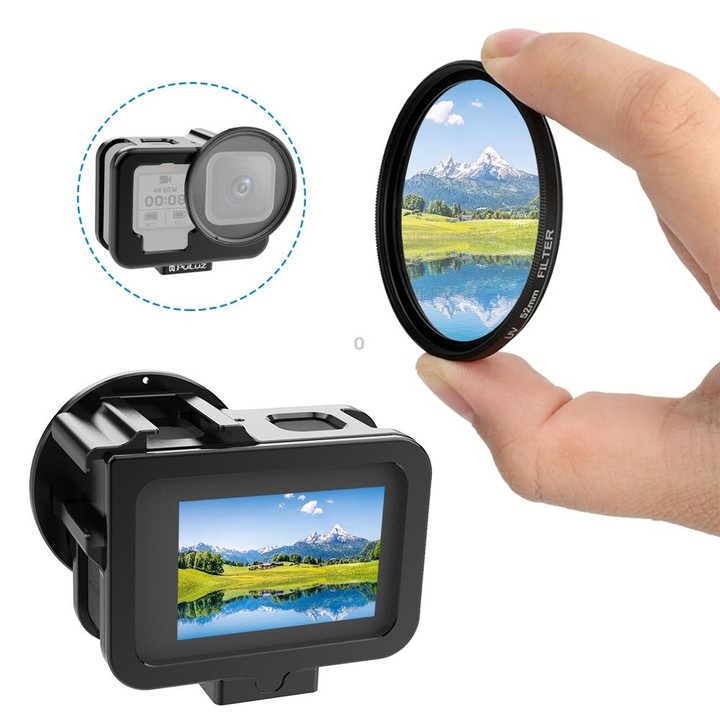 For GoPro HERO13 Black /12 Black /11 Black /10 Black /9 Black PULUZ Thin Housing Shell CNC Aluminum Alloy Protective Cage with I