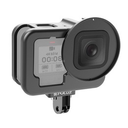 For GoPro HERO13 Black /12 Black /11 Black /10 Black /9 Black PULUZ Thin Housing Shell CNC Aluminum Alloy Protective Cage with I