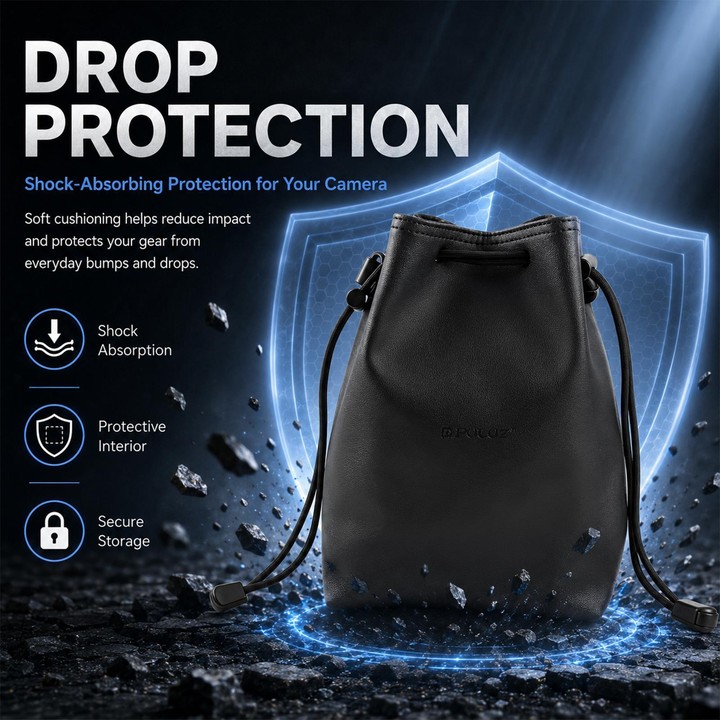 PULUZ Camera Protective Inner Bag Thick Padded Carrying Pouch with Shoulder Strap for Mirrorless & DSLR Cameras, Size: L (Black)