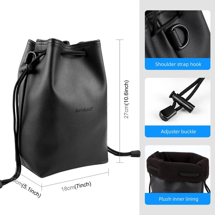 PULUZ Camera Protective Inner Bag Thick Padded Carrying Pouch with Shoulder Strap for Mirrorless & DSLR Cameras, Size: L (Black)
