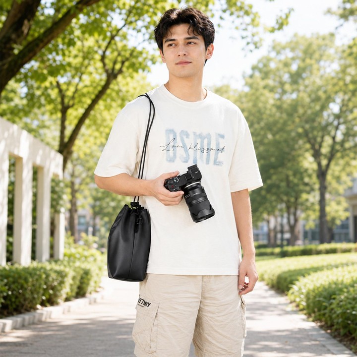 PULUZ Camera Protective Inner Bag Thick Padded Carrying Pouch with Shoulder Strap for Mirrorless & DSLR Cameras, Size: L (Black)