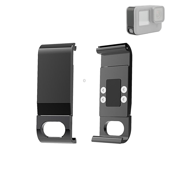 PULUZ Metal Battery Side Interface Cover for GoPro MISSION 1 / 1 PRO / HERO13 Black /12 Black /11 Black /10 Black /9 Black(Black