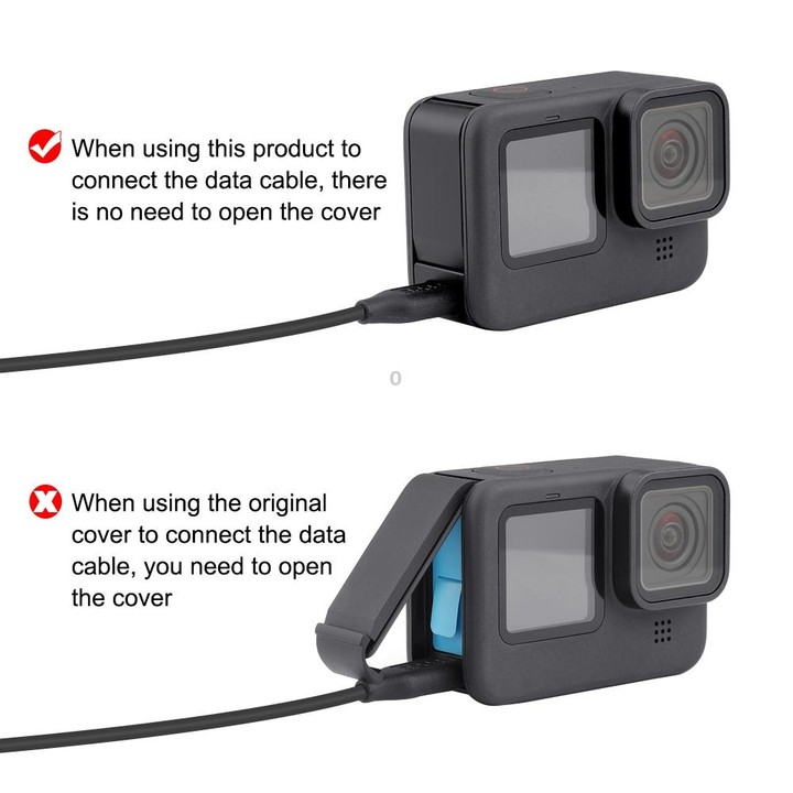 PULUZ Metal Battery Side Interface Cover for GoPro MISSION 1 / 1 PRO / HERO13 Black /12 Black /11 Black /10 Black /9 Black(Black