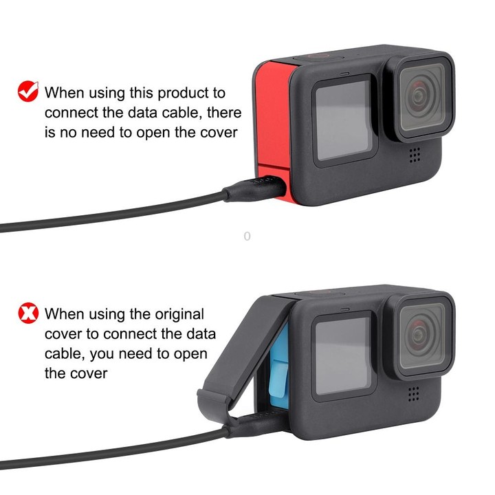 PULUZ Metal Battery Side Interface Cover for GoPro MISSION 1 / 1 PRO / HERO13 Black /12 Black /11 Black /10 Black /9 Black(Red)