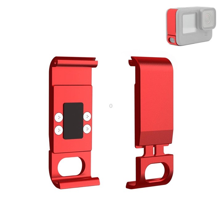PULUZ Metal Battery Side Interface Cover for GoPro MISSION 1 / 1 PRO / HERO13 Black /12 Black /11 Black /10 Black /9 Black(Red)