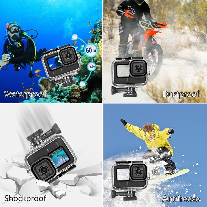 For GoPro HERO13 Black /12 Black /11 Black /10 Black /9 Black PULUZ 60m Waterproof Housing Protective Case with Buckle Basic Mou