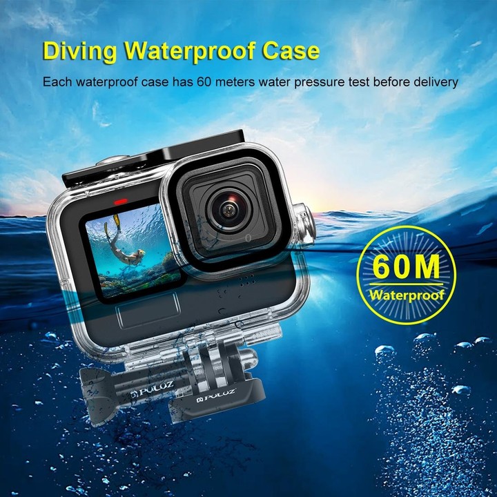 For GoPro HERO13 Black /12 Black /11 Black /10 Black /9 Black PULUZ 60m Waterproof Housing Protective Case with Buckle Basic Mou