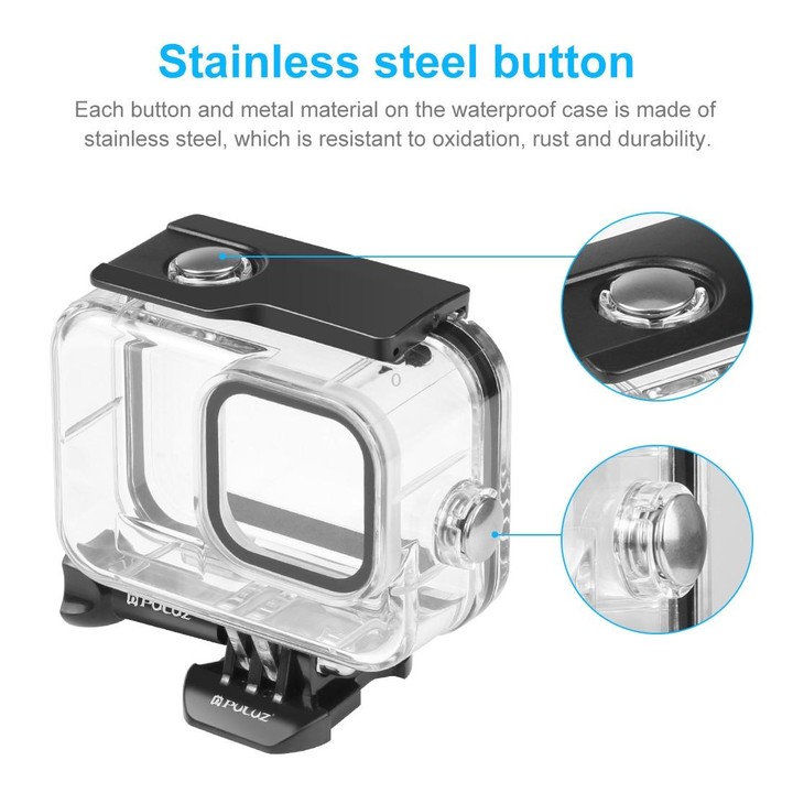For GoPro HERO13 Black /12 Black /11 Black /10 Black /9 Black PULUZ 60m Waterproof Housing Protective Case with Buckle Basic Mou