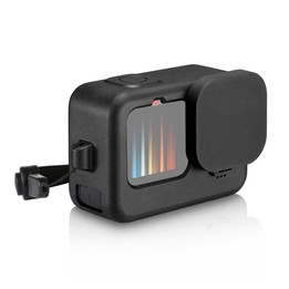PULUZ for GoPro HERO12 Black /11 Black /10 Black /9 Black Silicone Protective Case + POM Side Interface Cover with Wrist Strap &