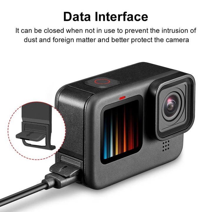 PULUZ POM Plastic Battery Side Interface Cover for GoPro MISSION 1 / 1 PRO / HERO13 Black /12 Black /11 Black /10 Black /9 Black
