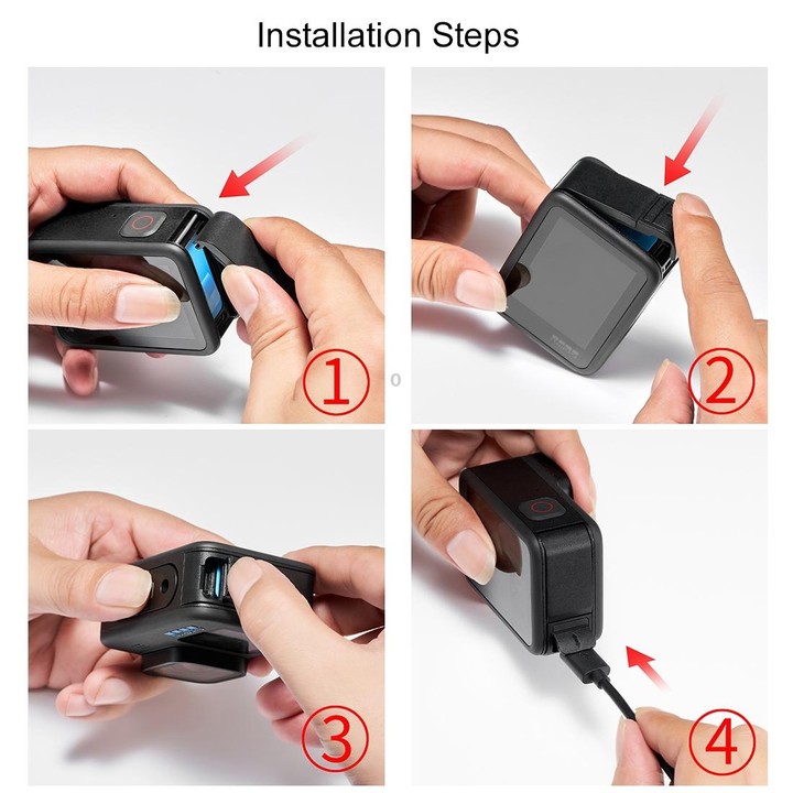 PULUZ POM Plastic Battery Side Interface Cover for GoPro MISSION 1 / 1 PRO / HERO13 Black /12 Black /11 Black /10 Black /9 Black
