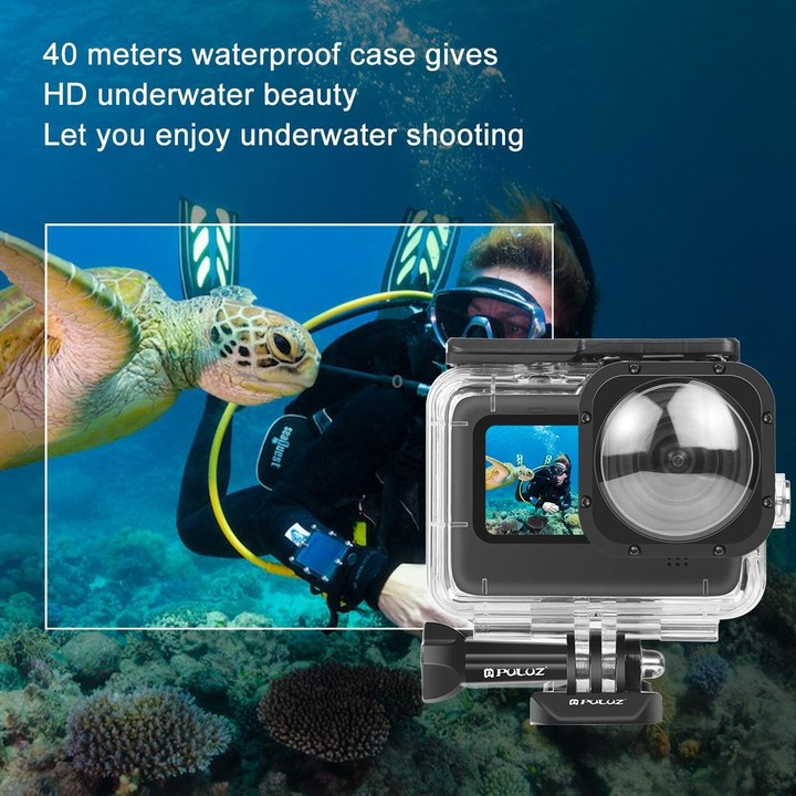 PULUZ 40m Waterproof Housing Protective Case with Buckle Basic Mount & Screw for GoPro HERO12 Black /11 Black /11 Black Mini /10